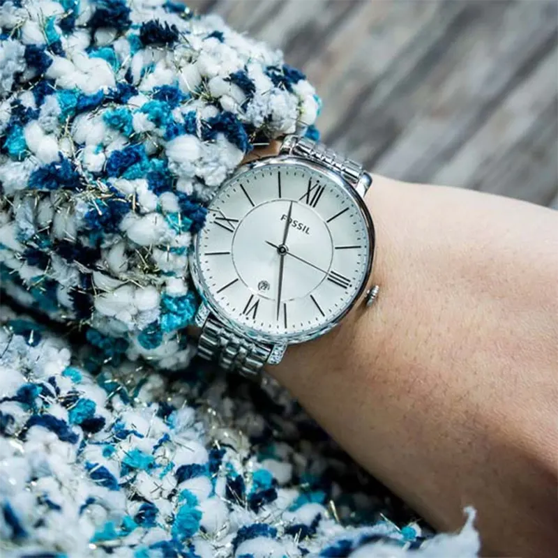 Fossil Jacqueline Silver-tone Dial Ladies Watch- ES3433